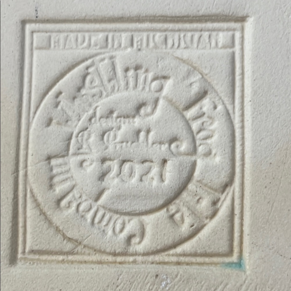 Urban Industrial “Peace” Art Tile  Aqua- Whistling Frog  Tile Co. - Picture 2 of 10
